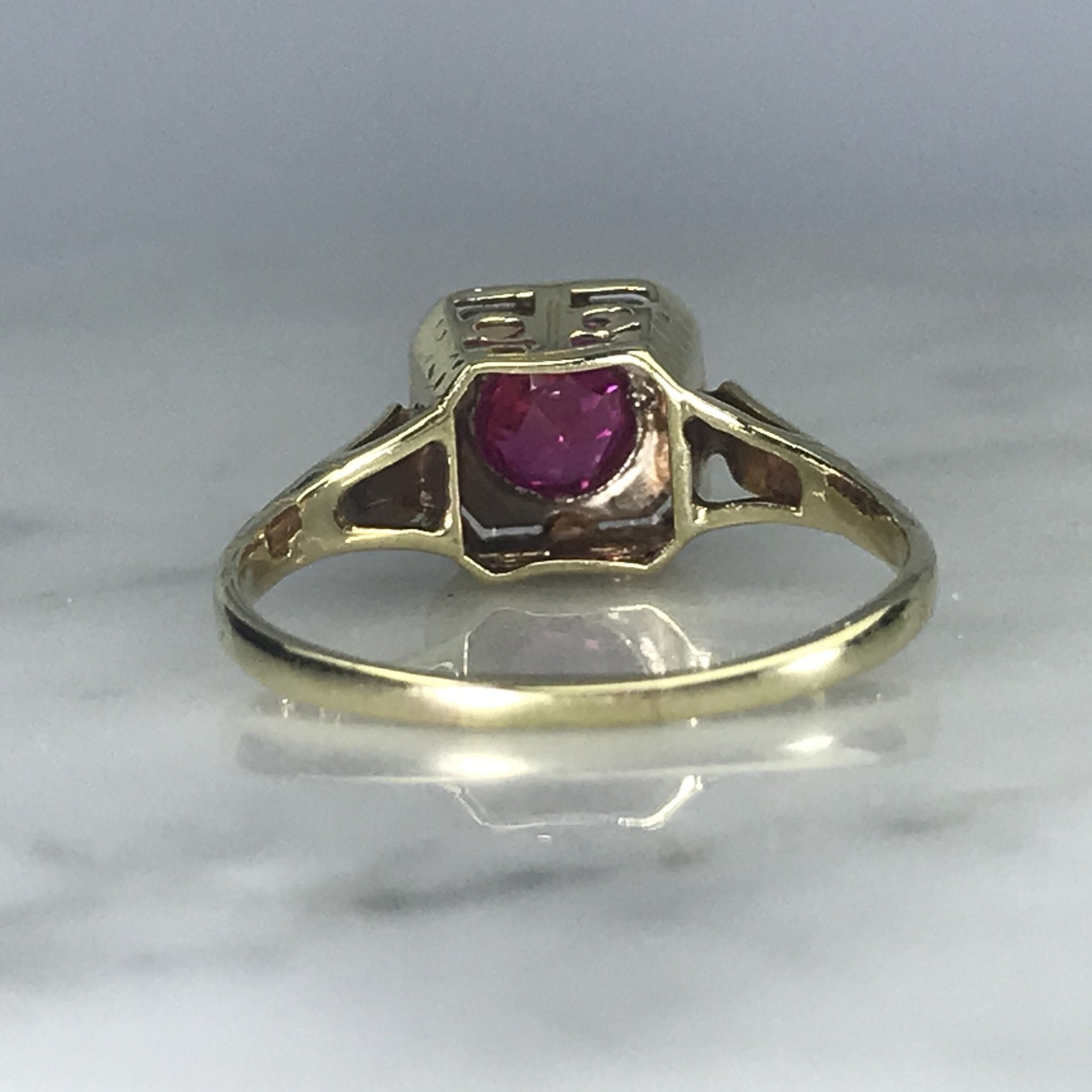 Antique Ruby & Rose Cut Diamond Gold Marquise Ring – Ellibelle Jewellery